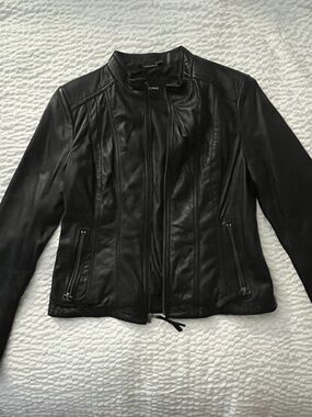 Black Rivet Genuine Leather Jacket